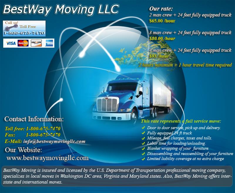 BestWay moving Alexandria VA 22314 8006757470
